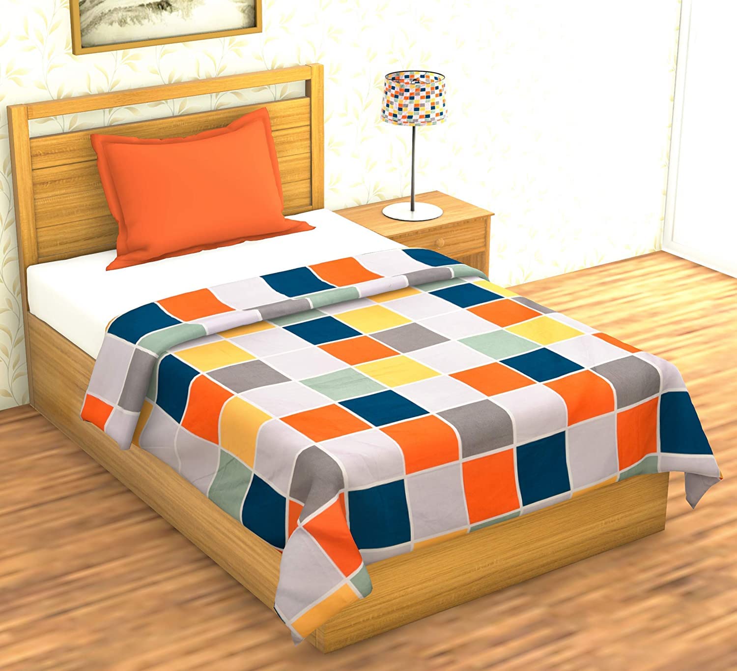 THE HOME STYLE 200TC Soft Glace Cotton King Size Duvet Cover II Razai Cover II Quilt Cover II Dohar for Double Bed with Zipper 90x100 inch