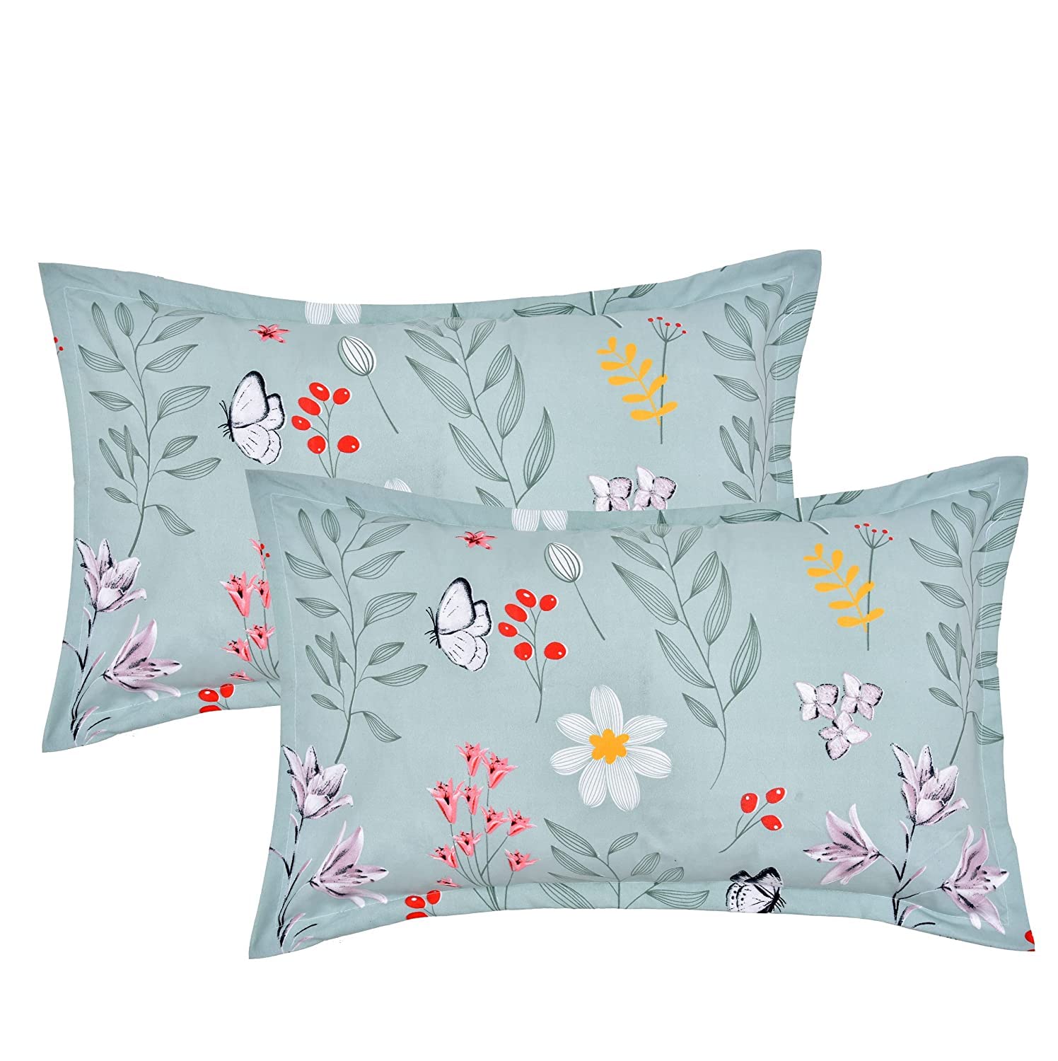 THE HOME STYLE Super Soft Glace Cotton Standard King Size Printed Pillow Covers ll Pillow Cases ll Set of 2 Piece- 18" x 28" Inches