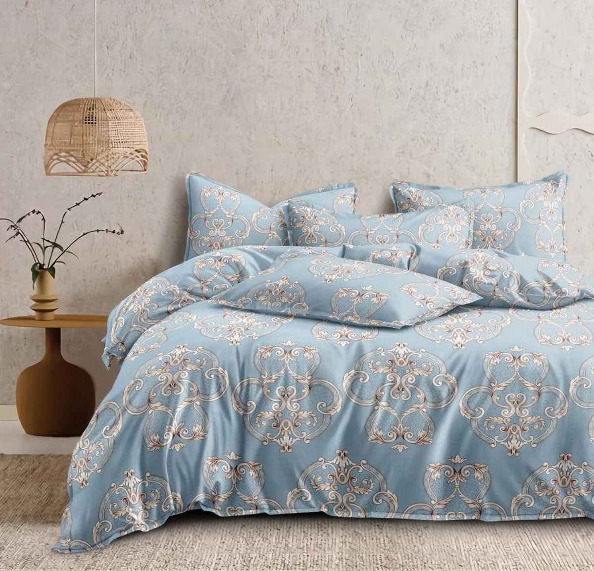 THE HOME STYLE XXL Microfiber Soft Cotton Super King Size Bedsheet for Double Bed, King Size 108 Inches X 108 Inches with 2 Large Size Pillow Covers Without Joint
