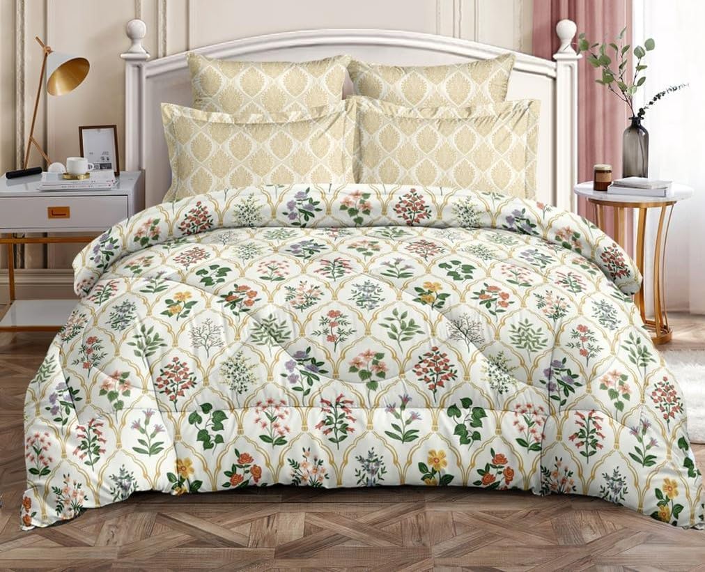 THE HOME STYLE 200TC Soft Glace Cotton King Size Duvet Cover II Razai Cover II Quilt Cover II Dohar for Double Bed with Zipper 90x100 inch
