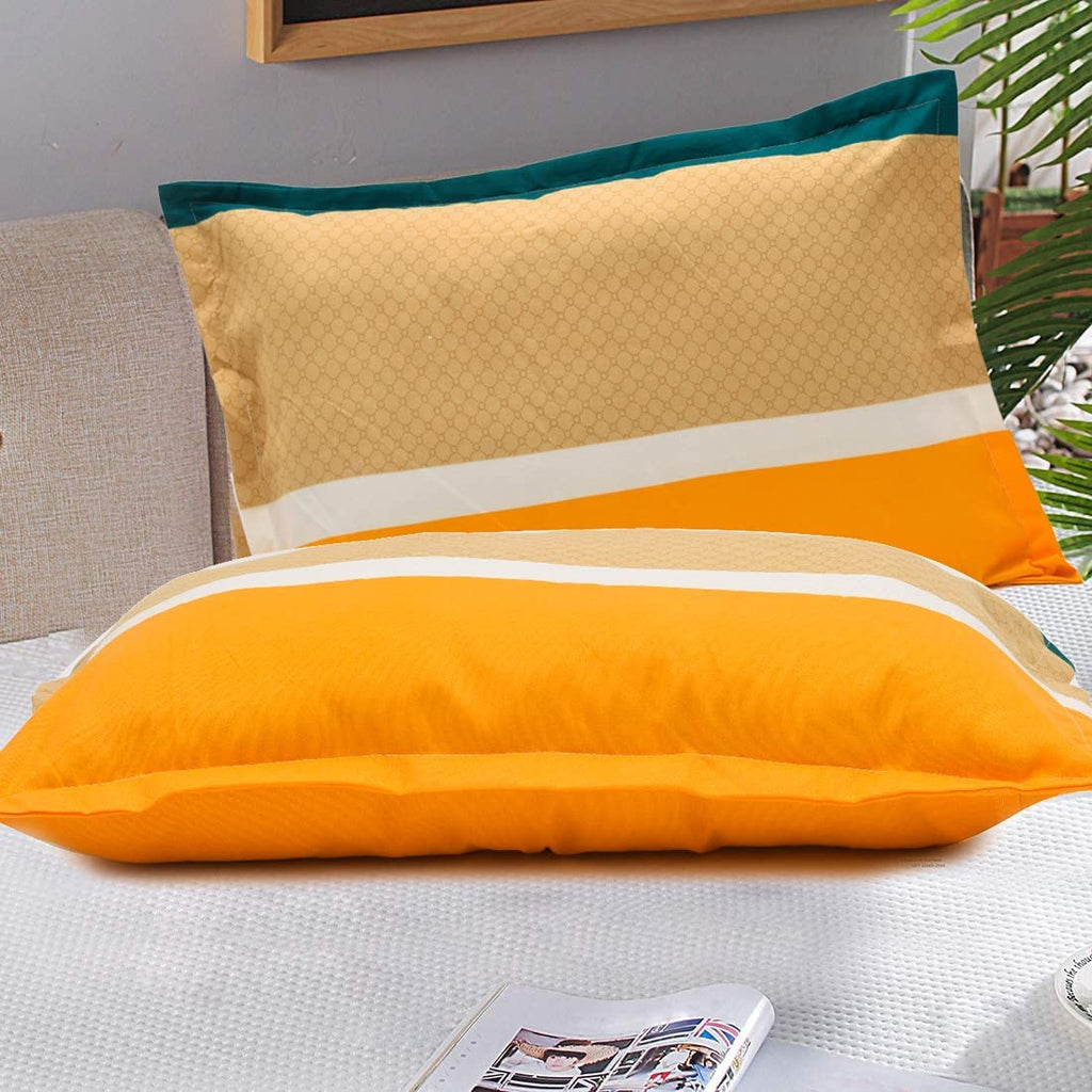THE HOME STYLE Super Soft Glace Cotton Standard King Size Printed Pillow Covers ll Pillow Cases ll Set of 2 Piece- 18" x 28" Inches