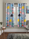 THE HOME STYLE Supersoft Printed Cotton Brushed Microfiber Eyelet Window Curtain 4x5 Feet (48x60 Inches) Grommet Curtain for Living Room (Classic Grey) (4x5 Feet, Window Curtain) (Pack of 1)