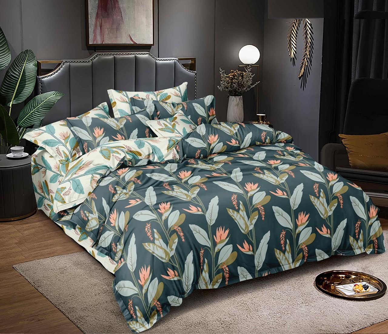 THE HOME STYLE 200TC Soft Glace Cotton King Size Duvet Cover II Razai Cover II Quilt Cover II Dohar for Double Bed with Zipper 90x100 inch