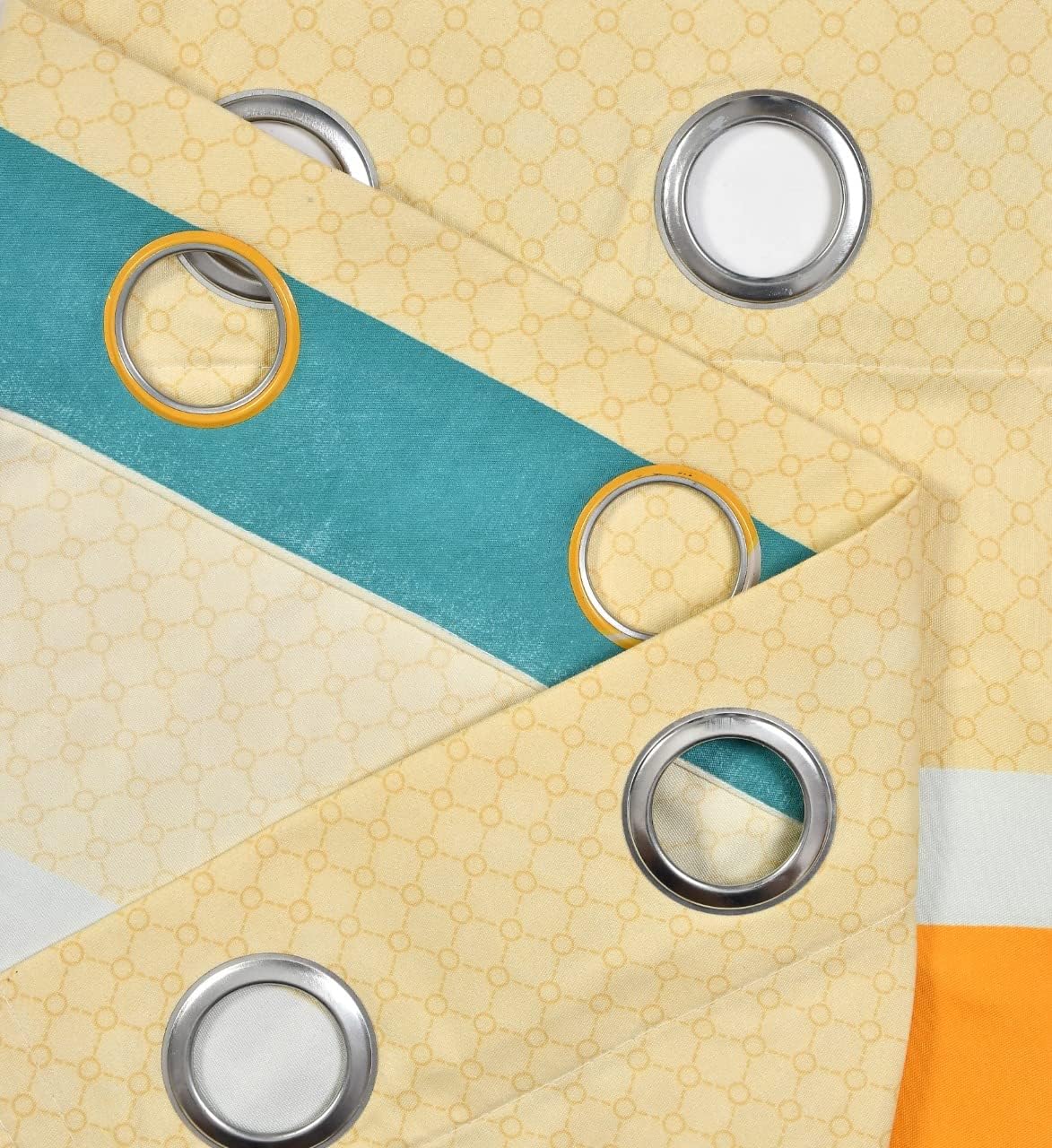 THE HOME STYLE Supersoft Printed Cotton Brushed Microfiber Eyelet Window Curtains 4x5 Feet (48x60 Inches) Grommet Curtains for Living Room (Butterscotch) (4x5 Feet, Window Curtains) (Pack of 2)