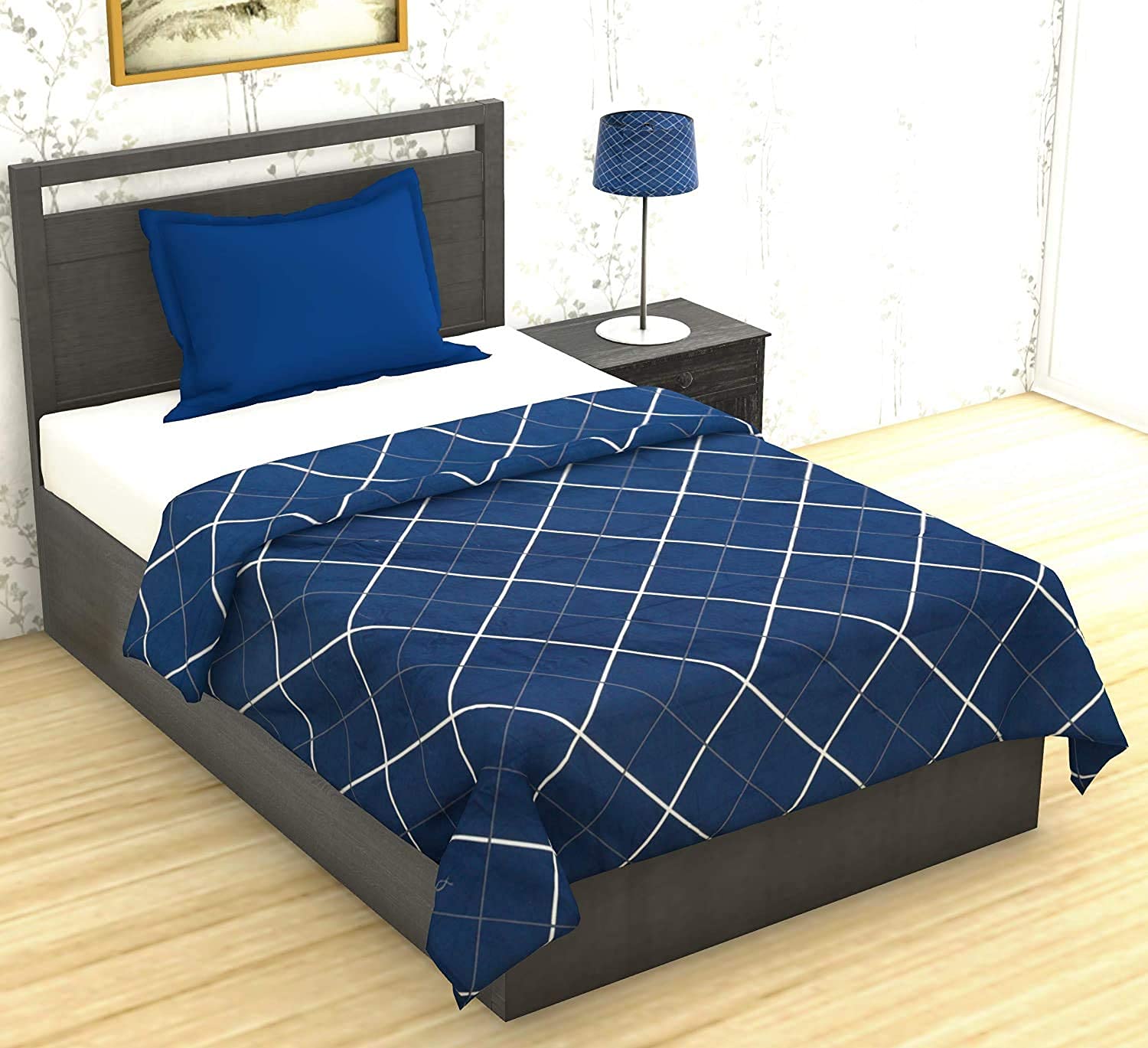 THE HOME STYLE 200TC Soft Glace Cotton King Size Duvet Cover II Razai Cover II Quilt Cover II Dohar for Double Bed with Zipper 90x100 inch