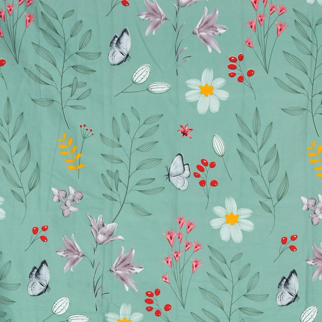 THE HOME STYLE Supersoft Printed Cotton Brushed Microfiber Eyelet Door Curtains 4x7 Feet (48x84 Inches) Grommet Curtains for Living Room (Pastel Bloom) (4x7 Feet, Door Curtains) (Pack of 2)