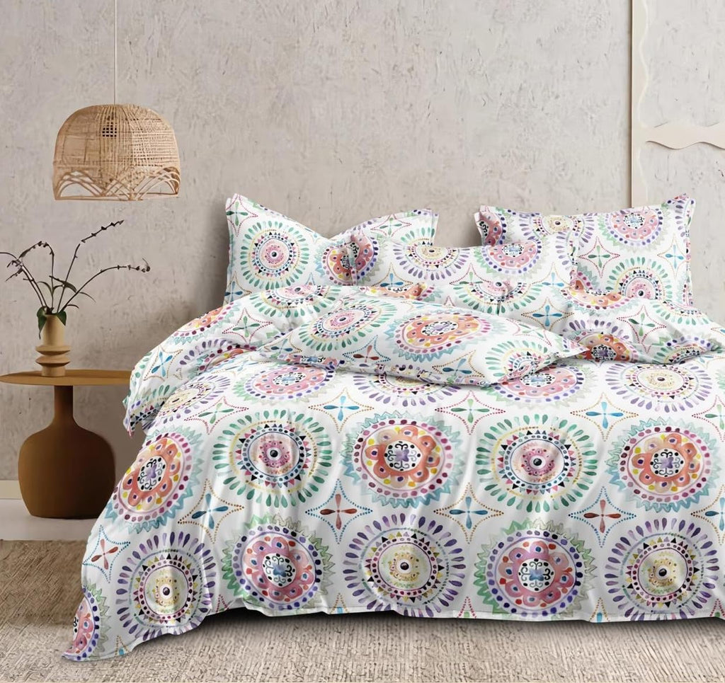 THE HOME STYLE XXL Microfiber Soft Cotton Super King Size Bedsheet for Double Bed, King Size 108 Inches X 108 Inches with 2 Large Size Pillow Covers Without Joint