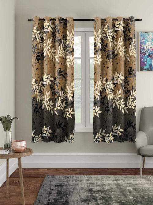 THE HOME STYLE Supersoft Printed Cotton Brushed Microfiber Eyelet Window Curtain 4x5 Feet (48x60 Inches) Grommet Curtain for Living Room (Casper Spring) (4x5 Feet, Window Curtain) (Pack of 1)