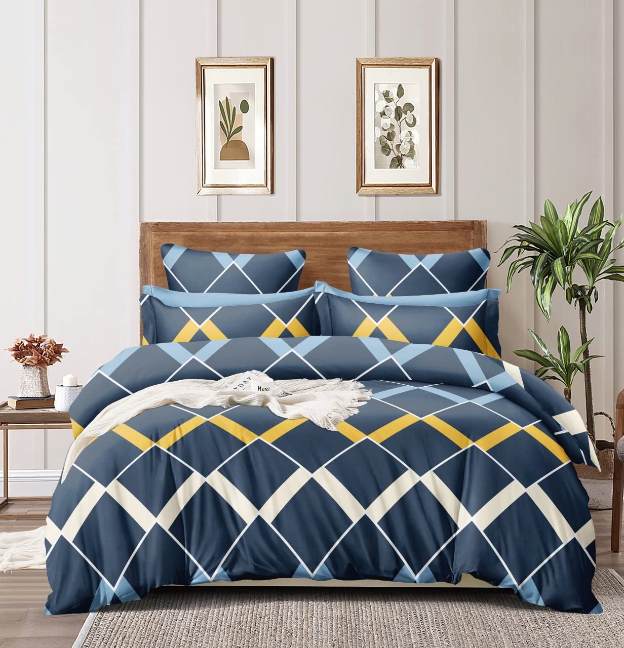 THE HOME STYLE Super Soft Glace Cotton King Size Double Bed AC Comforter ll Blanket ll Duvet for All Seasons/Weathers (Pack of 1) (Midnight Blue)| TC - 350