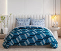 THE HOME STYLE Super Soft Glace Cotton King Size AC Comforter ll Blanket ll Duvet Double Bed with 1 Flat Bedsheet and 2 Pillow Cover II 300 TC, (4 Piece Bedding Set, Venice Blue) (Comforter Set)