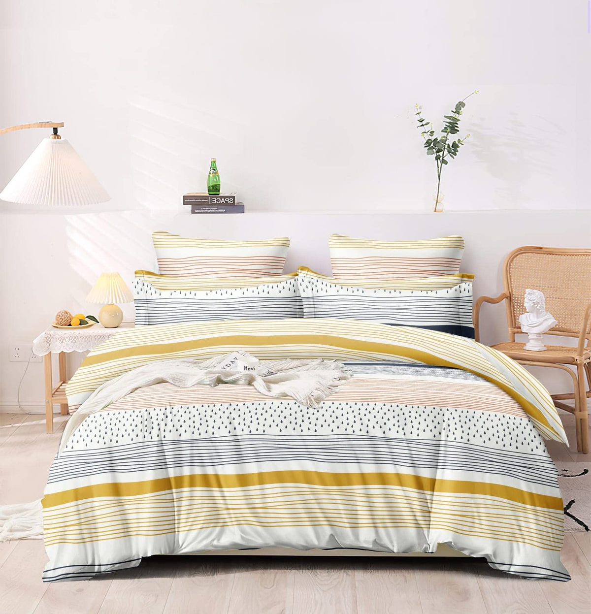 THE HOME STYLE XXL Microfiber Soft Cotton Super King Size Bedsheet for Double Bed, King Size 108 Inches X 108 Inches with 2 Large Size Pillow Covers Without Joint