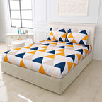 THE HOME STYLE XXL Microfiber Soft Cotton Super King Size Bedsheet for Double Bed, King Size 108 Inches X 108 Inches with 2 Large Size Pillow Covers Without Joint
