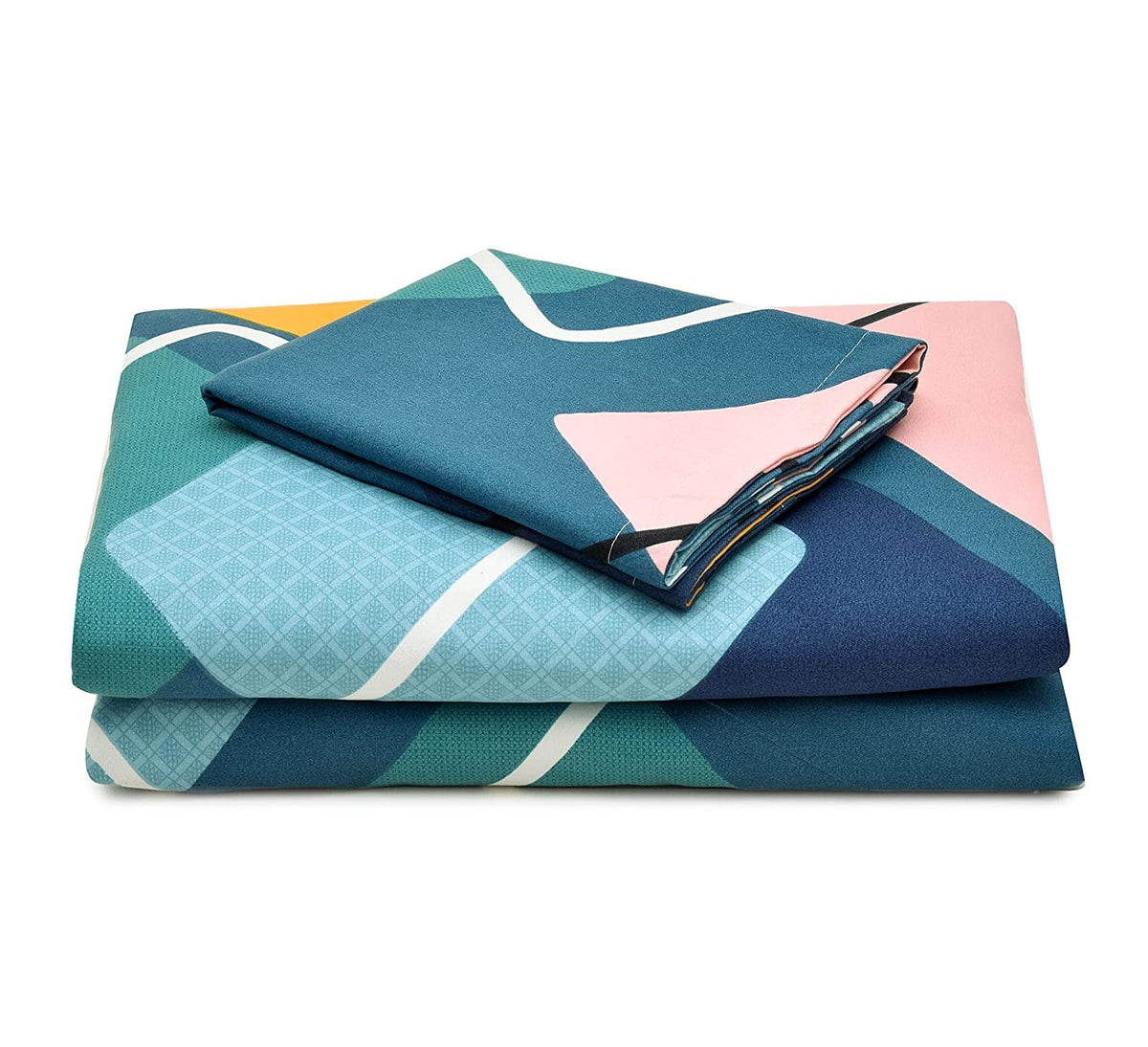 THE HOME STYLE Super Soft Cotton Microfiber Ac Comforter Ll Blanket Ll Duvet Set King Size Double Bed With 1 Flat Bedsheet (90X100 Inch) And 2 Pillow Cover Ll 4Pc Bedding Set (French Blue)