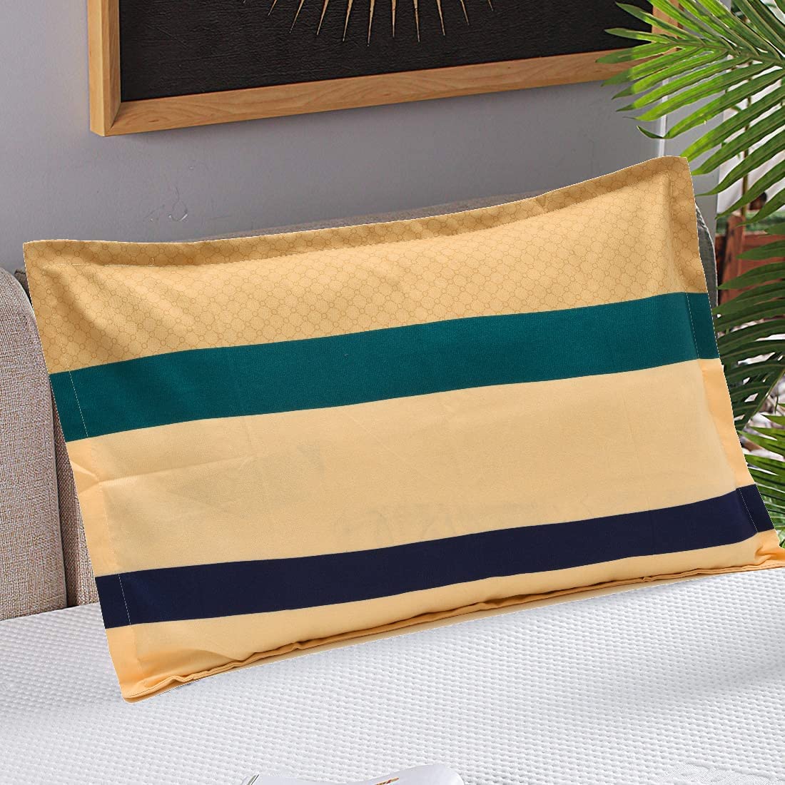 THE HOME STYLE Super Soft Glace Cotton Standard Size Printed Pillow Covers ll Pillow Cases ll Set of 2 Piece- 18" x 28" Inches (Butterscotch)