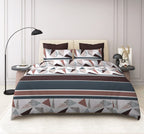 THE HOME STYLE Super Soft Glace Cotton King Size AC Comforter ll Blanket ll Duvet Double Bed with 1 Flat Bedsheet and 2 Pillow Cover II 300 TC, (4 Piece Bedding Set, Mosaic Abstract) (Comforter Set)