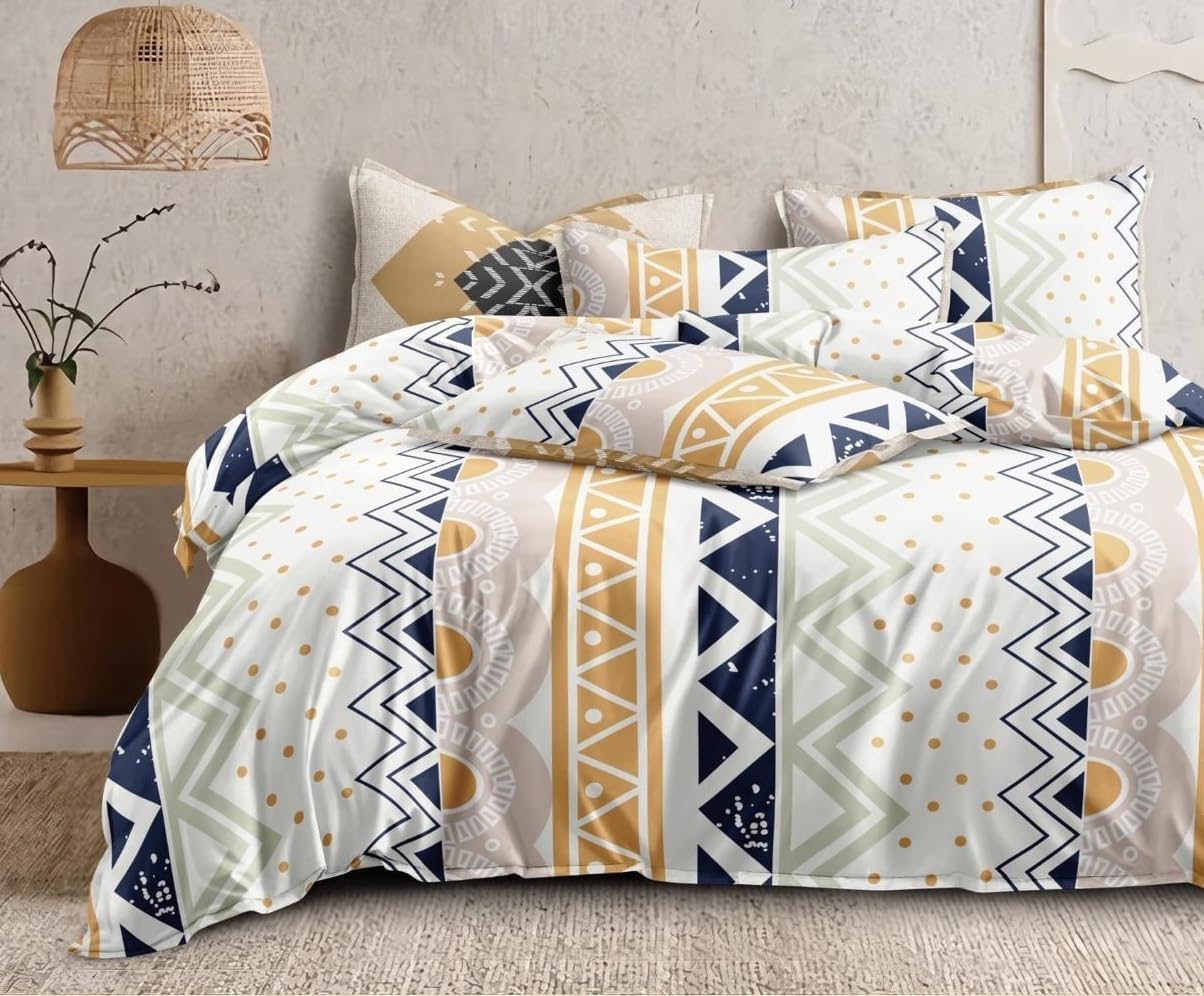 THE HOME STYLE 200TC Soft Glace Cotton King Size Duvet Cover II Razai Cover II Quilt Cover II Dohar for Double Bed with Zipper 90x100 inch