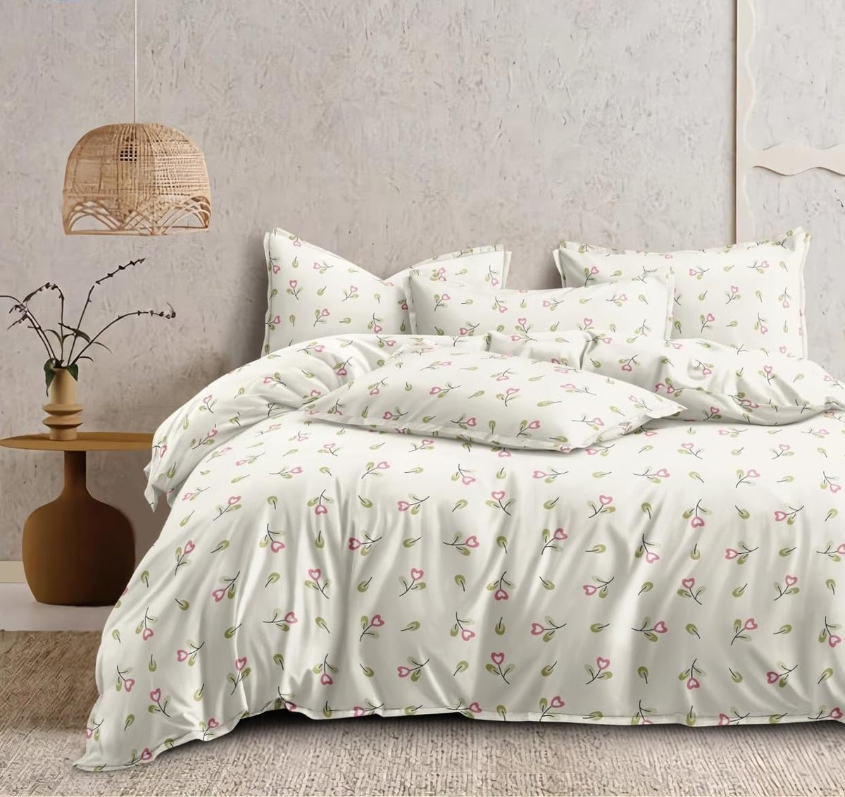THE HOME STYLE XXL Microfiber Soft Cotton Super King Size Bedsheet for Double Bed, King Size 108 Inches X 108 Inches with 2 Large Size Pillow Covers Without Joint