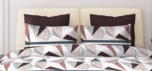 THE HOME STYLE Super Soft Cotton Feel Glace Cotton Standard King Size Printed Pillow Covers 400 TC Ll Pillow Cases- 18" X 28" Inches (Set Of 2 Piece, Mosaic Abstract)