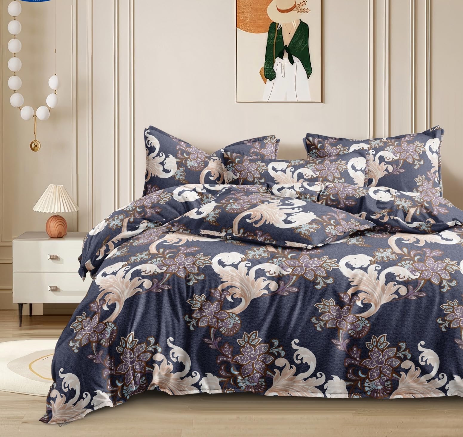 THE HOME STYLE 200TC Soft Glace Cotton King Size Duvet Cover II Razai Cover II Quilt Cover II Dohar for Double Bed with Zipper 90x100 inch
