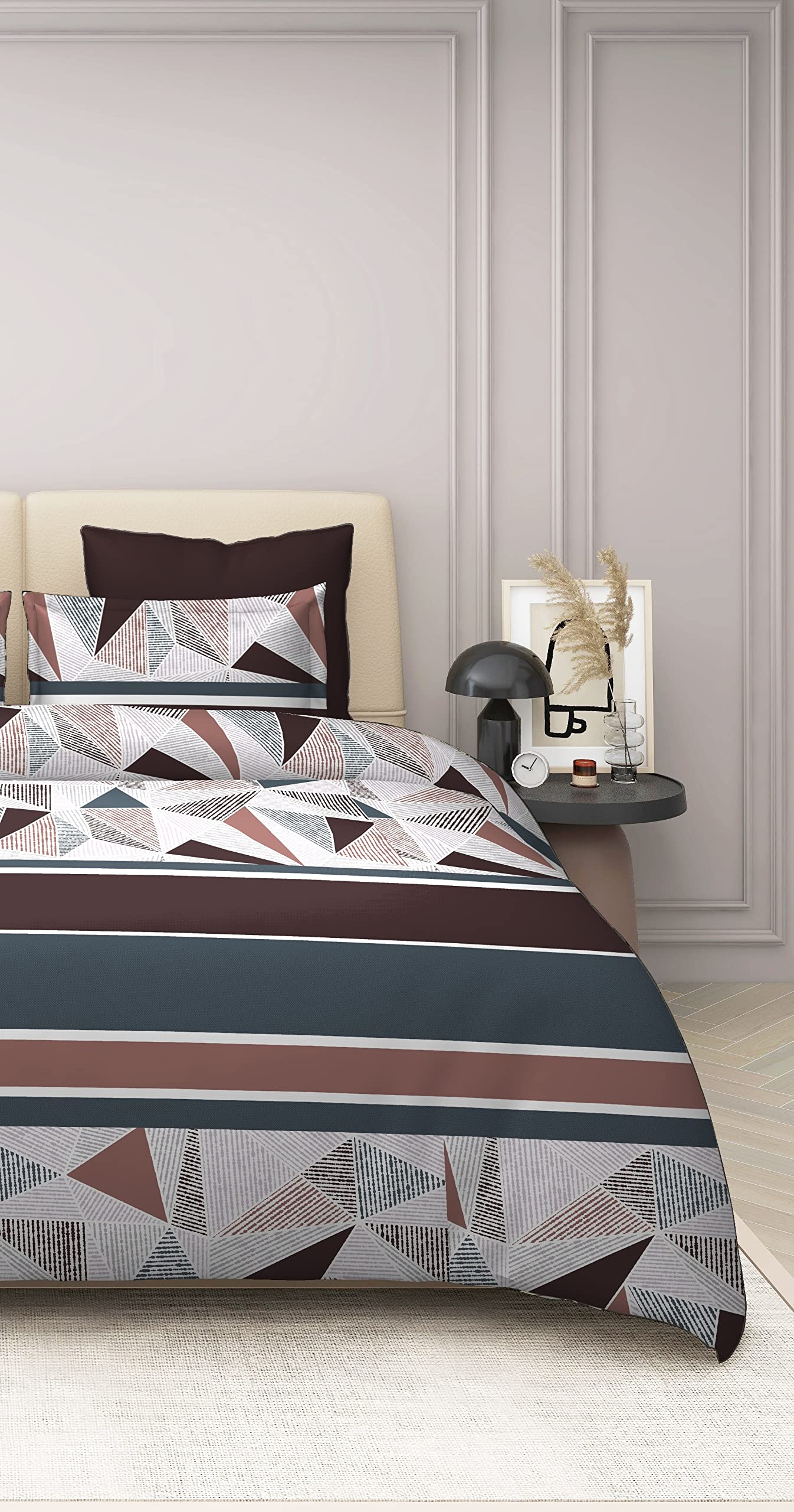 THE HOME STYLE Super Soft Cotton Feel Glace Cotton Standard King Size Printed Pillow Covers 400 TC Ll Pillow Cases- 18" X 28" Inches (Set Of 2 Piece, Mosaic Abstract)