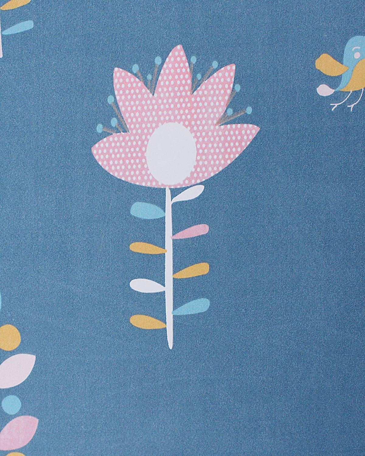 THE HOME STYLE Cotton Feel Glace Cotton All Around Elastic Fitted Printed King Size Double Bed Bedsheet with 2 Pillow Cover (72"x78", Blue Floral)