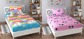 THE HOME STYLE Single Bed Cotton Feel Glace Cotton Printed 2 Single Bed Kids Bedsheets (Combo Pack of 2 Single Bedsheet with 2 Pillow Cover, Especially for Kids Room)