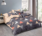 THE HOME STYLE Super Soft Glace Cotton King Size AC Comforter ll Blanket ll Duvet for Double Bed with 1 Flat Bedsheet and 2 Pillow Cover (4pc Comforter Set) (Graphite Triangle)