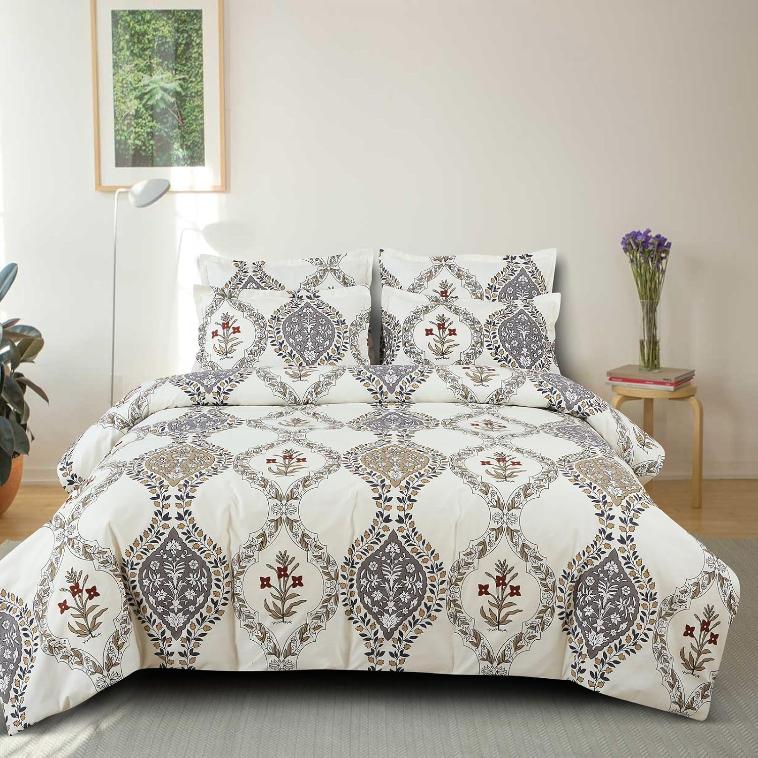 THE HOME STYLE 200TC Soft Glace Cotton King Size Duvet Cover II Razai Cover II Quilt Cover II Dohar for Double Bed with Zipper 90x100 inch