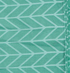 THE HOME STYLE 200TC Supersoft Glace Cotton Printed Flat King Size Double Bed Bedsheet with 2 Pillow Cover (90x100 Inch) (Green Chevron)