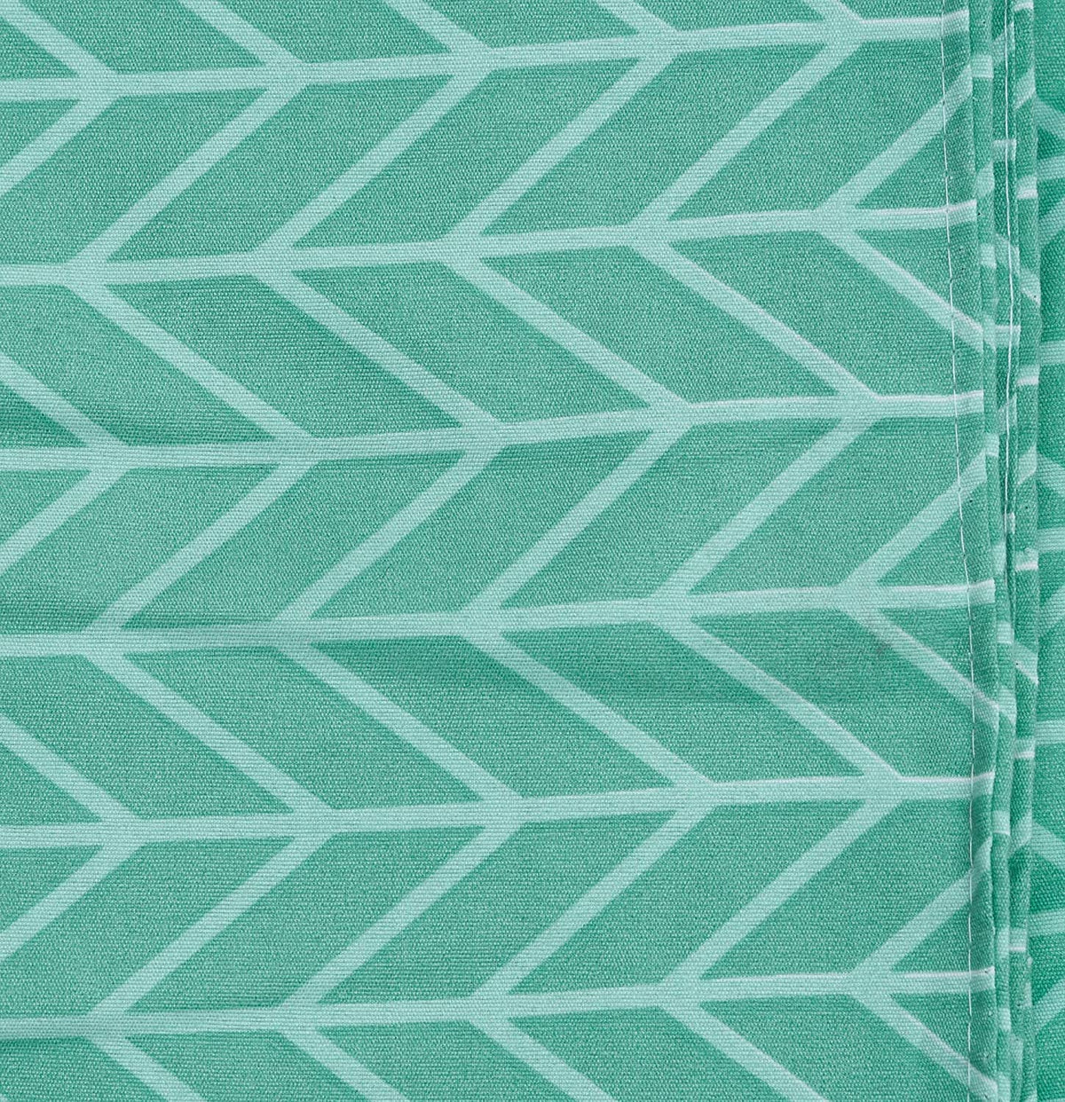 THE HOME STYLE 200TC Supersoft Glace Cotton Printed Flat King Size Double Bed Bedsheet with 2 Pillow Cover (90x100 Inch) (Green Chevron)