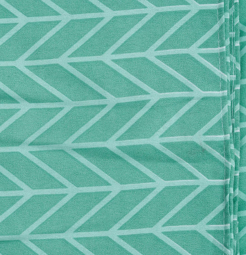 THE HOME STYLE 200TC Supersoft Glace Cotton Printed Flat King Size Double Bed Bedsheet with 2 Pillow Cover (90x100 Inch) (Green Chevron)