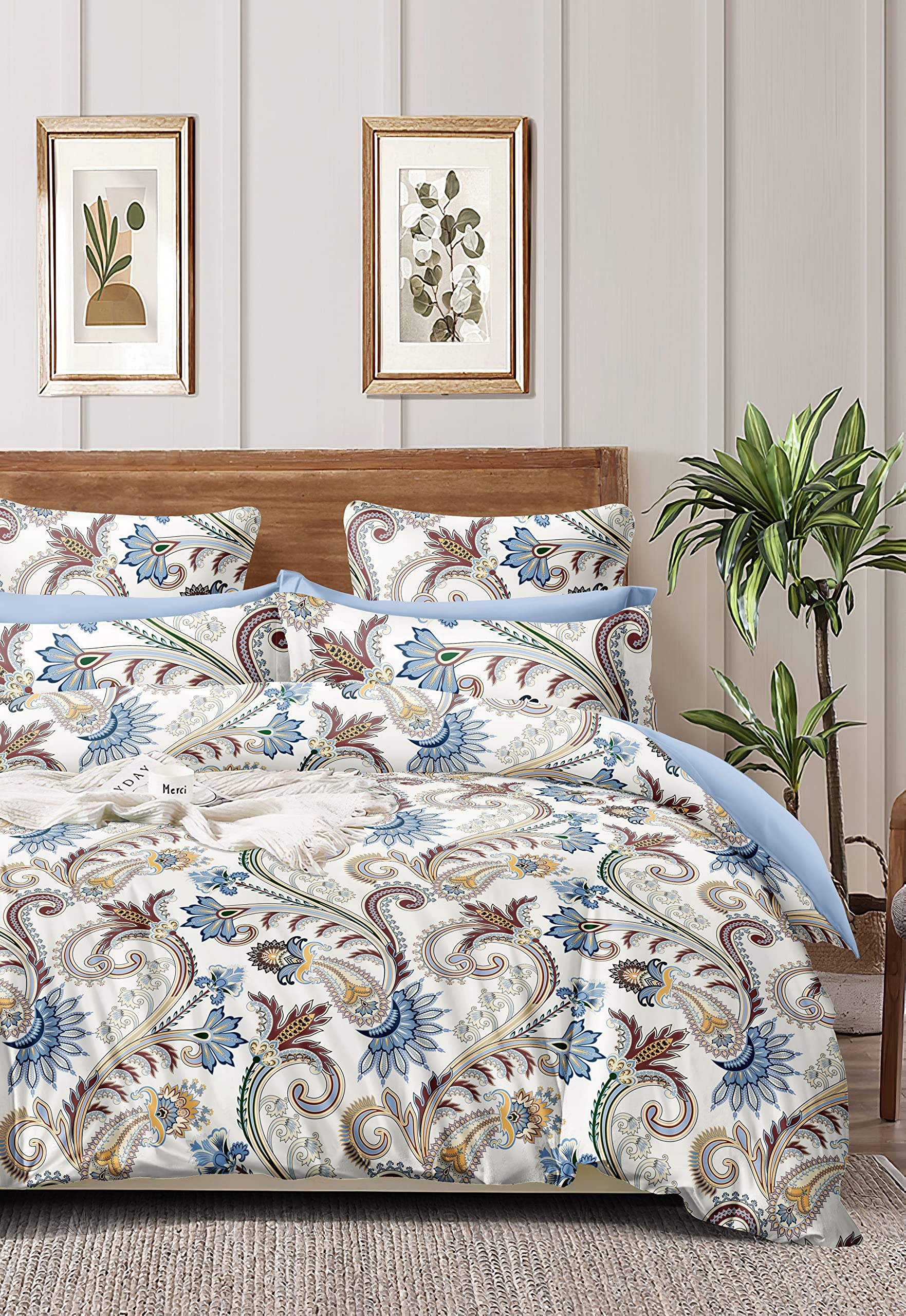 THE HOME STYLE Super Soft Glace Cotton King Size Double Bed AC Comforter ll Blanket ll Duvet for All Seasons/Weathers II 300 TC, (Pack of 1, Vanilla Mist) (Only Comforter)