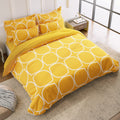 THE HOME STYLE Super Soft Glace Cotton King Size AC Comforter ll Blanket ll Duvet with 1 King Size Elastic Fitted Bedsheet 72"x78" Inch and 2 Pillow Cover II 300 TC, (4 Piece Bedding Set, Canary Yellow) (Comforter With Fitted Bedsheet)