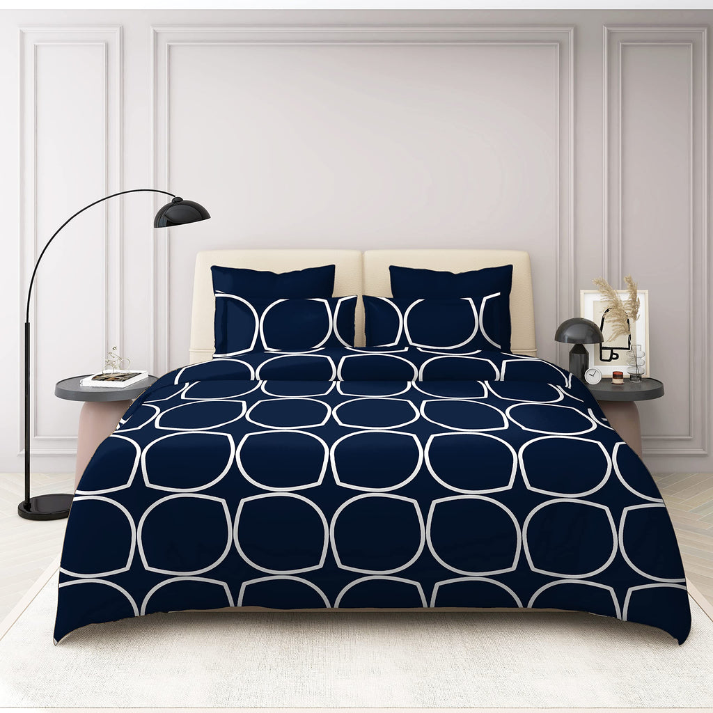 THE HOME STYLE Super Soft Glace Cotton King Size Double Bed AC Comforter ll Blanket ll Duvet for All Seasons/Weathers II 300 TC, (Pack of 1, Masstricht Blue) (Only Comforter)
