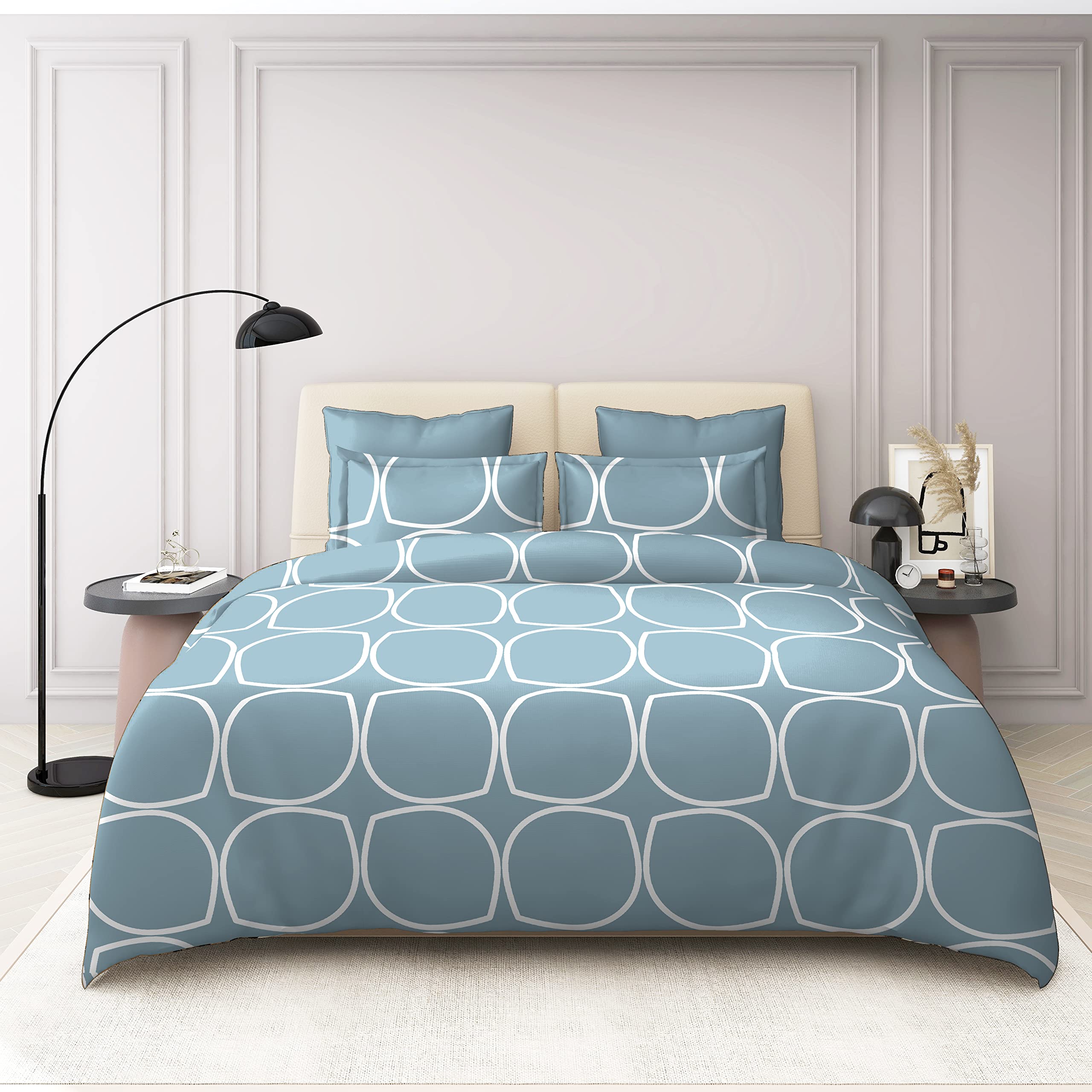 THE HOME STYLE Super Soft Glace Cotton King Size Double Bed AC Comforter ll Blanket ll Duvet for All Seasons/Weathers II 300 TC, (Pack of 1, Cadet Grey) (Only Comforter)
