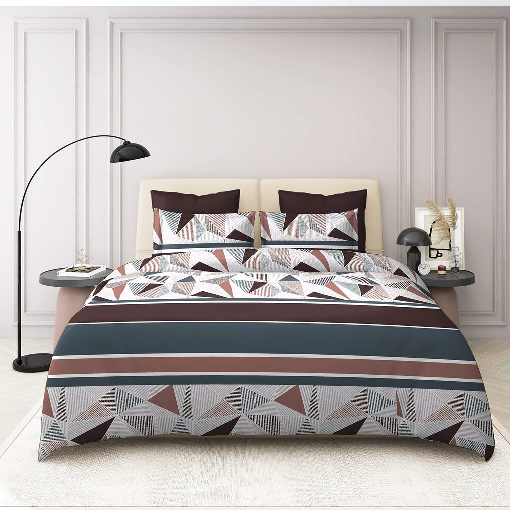 THE HOME STYLE Super Soft Cotton Feel Glace Cotton Standard King Size Printed Pillow Covers 400 TC Ll Pillow Cases- 18" X 28" Inches (Set Of 2 Piece, Mosaic Abstract)